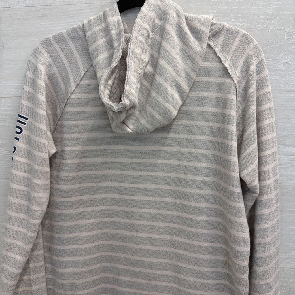 Coconut Creek Grey/ White Striped Holden Beach Hoodie Small