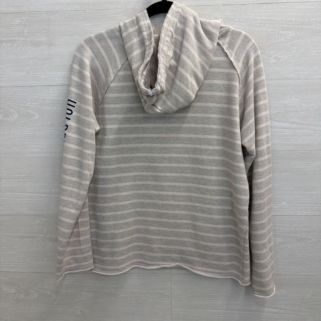 Coconut Creek Grey/ White Striped Holden Beach Hoodie Small