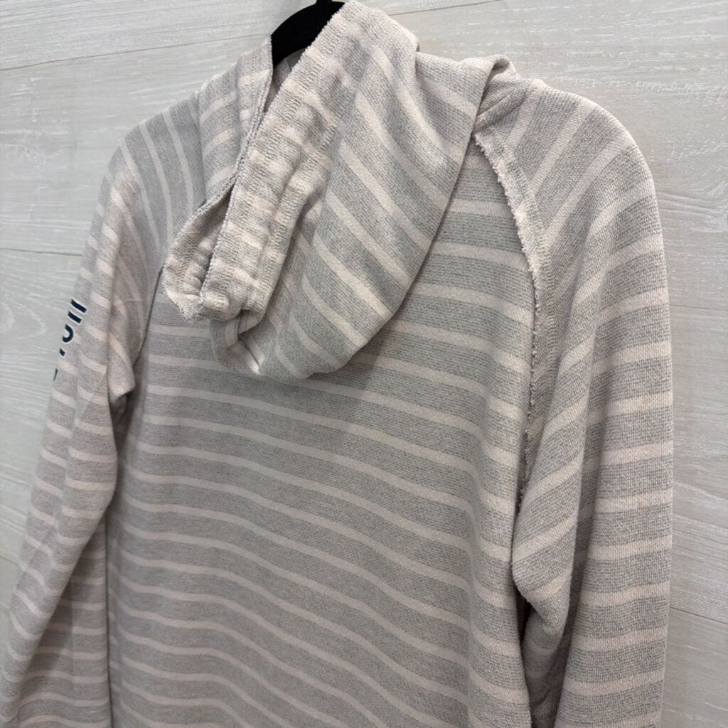 Coconut Creek Grey/ White Striped Holden Beach Hoodie Small