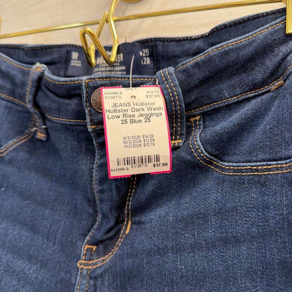 Hollister Dark Wash Low Rise Jeggings 25