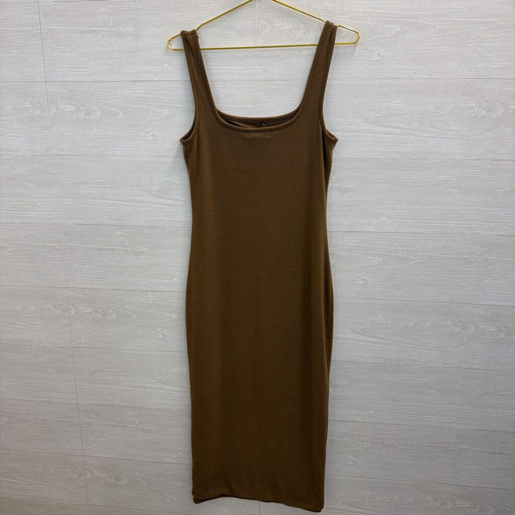 Good American Brown Fitted Midi Tank Dress 3