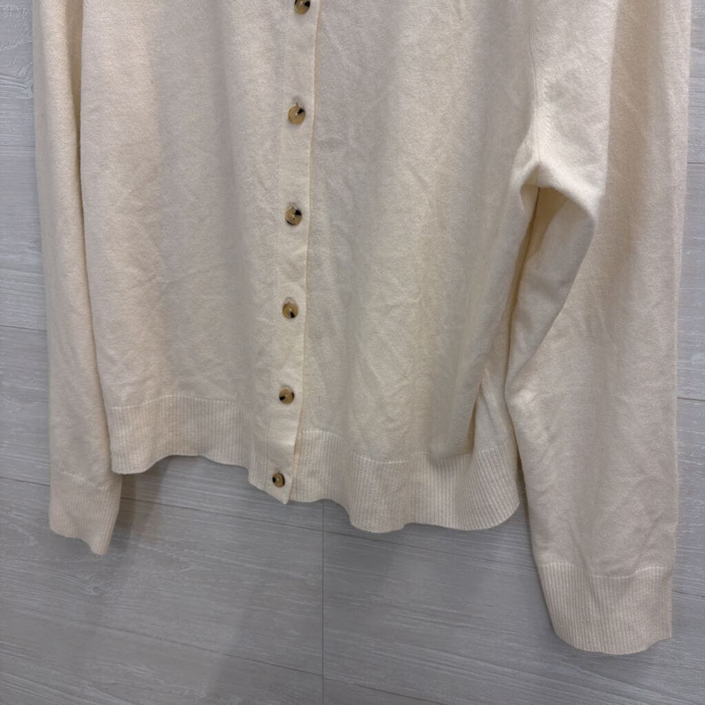 Vince Cream Long Sleeve Cardigan Sweater Extra Large