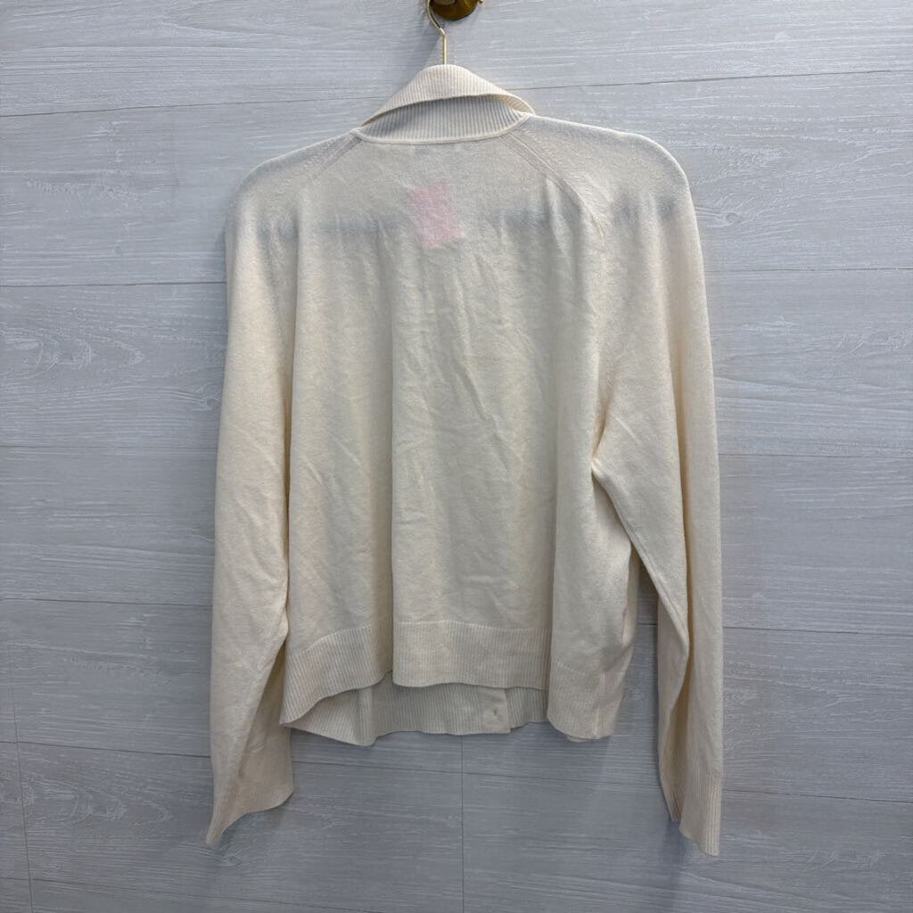 Vince Cream Long Sleeve Cardigan Sweater Extra Large