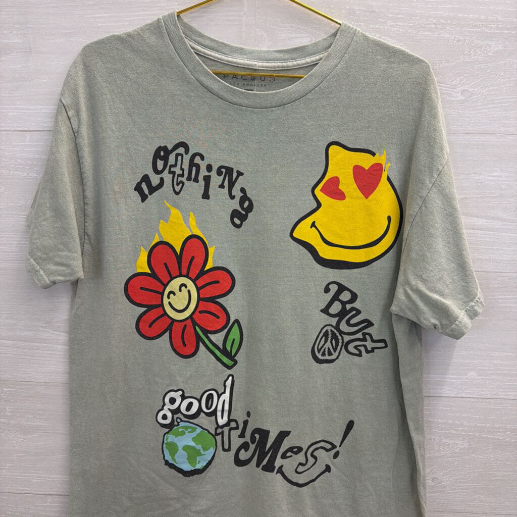 PacSun Green/ Multi Short Sleeve Graphic Tee Medium