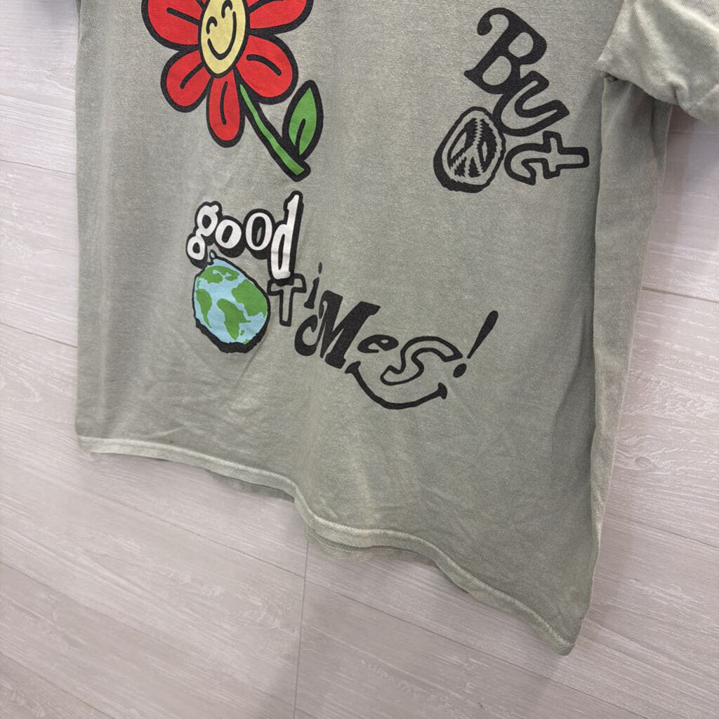 PacSun Green/ Multi Short Sleeve Graphic Tee Medium