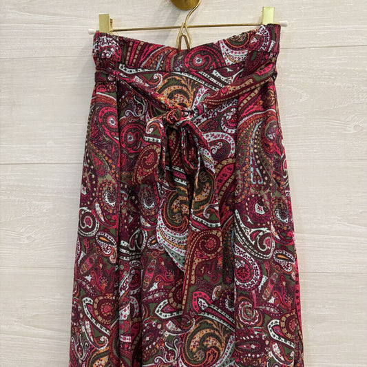Talbots Purple/ Multi Print Midi Skirt Medium