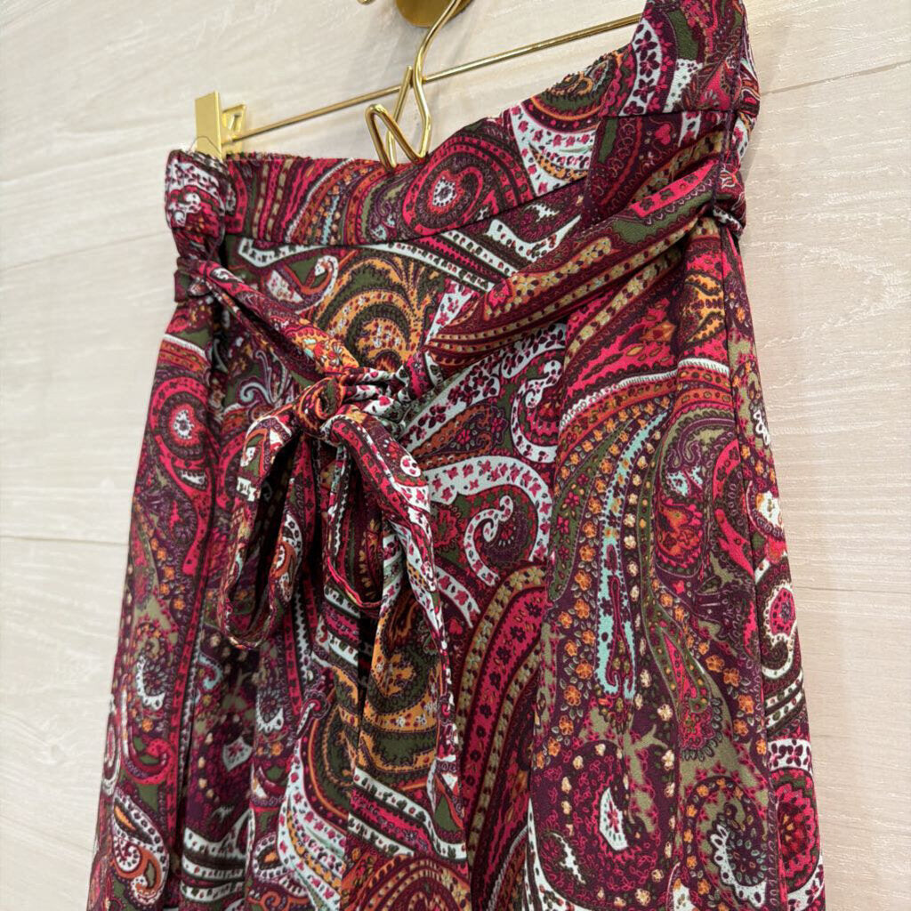 Talbots Purple/ Multi Print Midi Skirt Medium