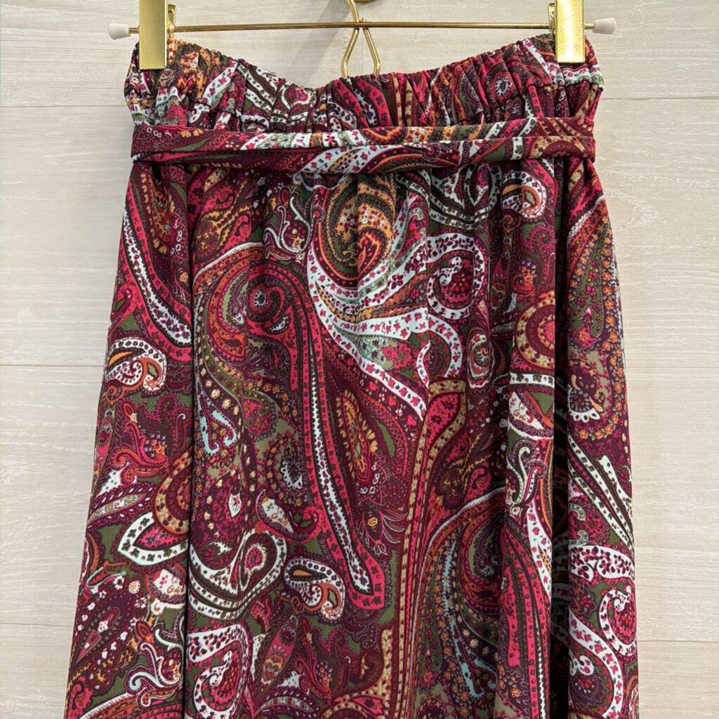 Talbots Purple/ Multi Print Midi Skirt Medium