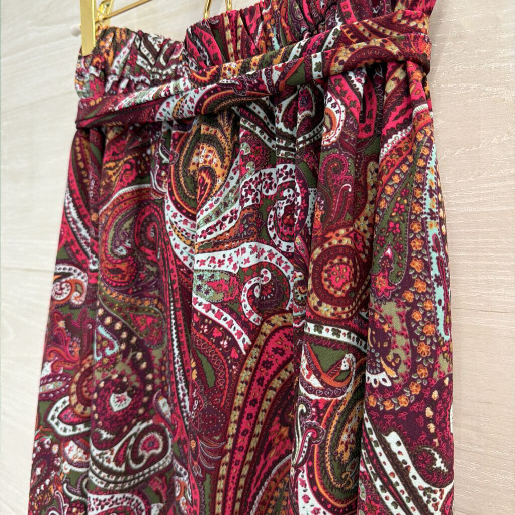 Talbots Purple/ Multi Print Midi Skirt Medium
