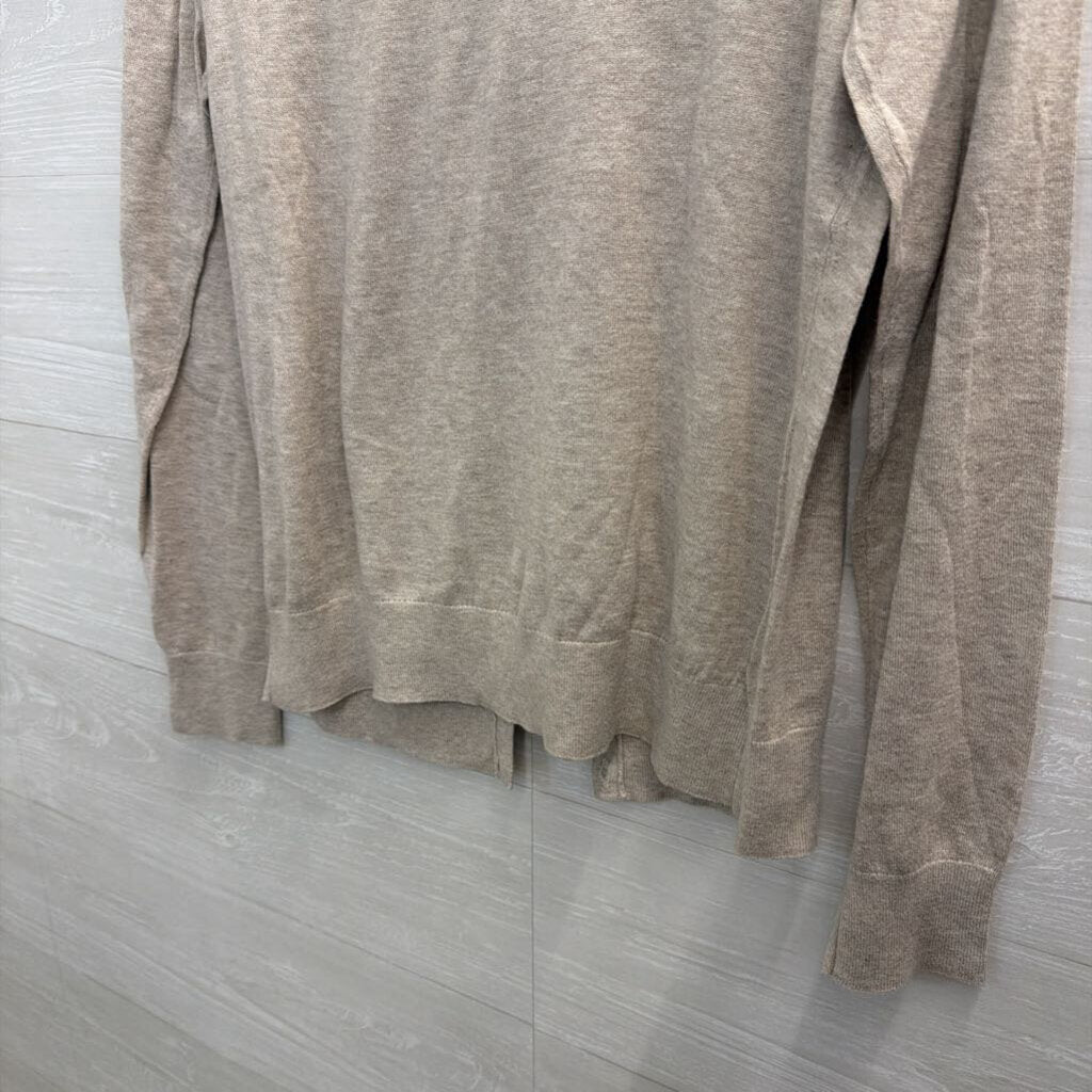 Banana Republic Beige/ White Textured Print Cardigan Sweater Large