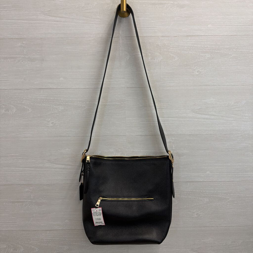 Coach Black Leather Val Duffle Shoulder Purse
