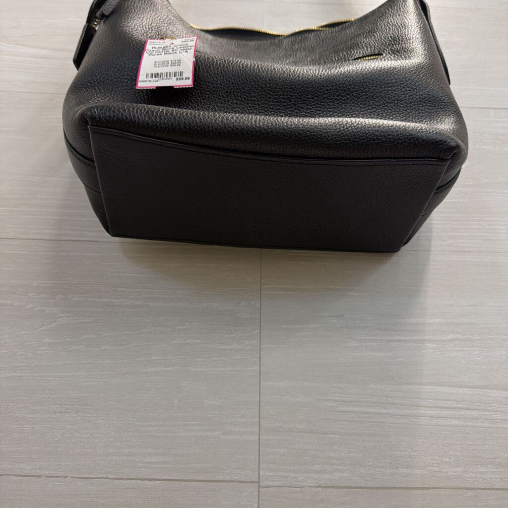 Coach Black Leather Val Duffle Shoulder Purse