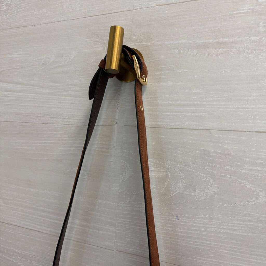 Coach Brown Suede Hadley Convertible Crossbody Purse