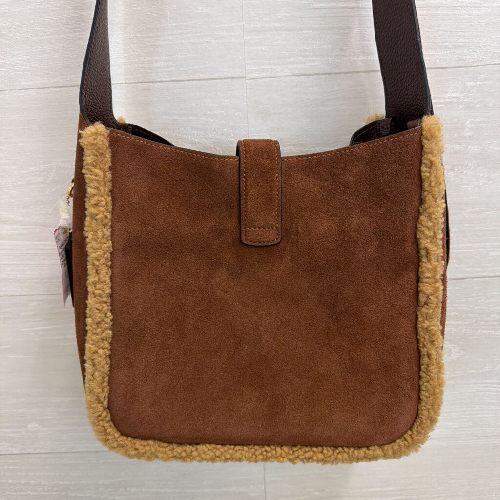 Coach Brown Suede Hadley Convertible Crossbody Purse