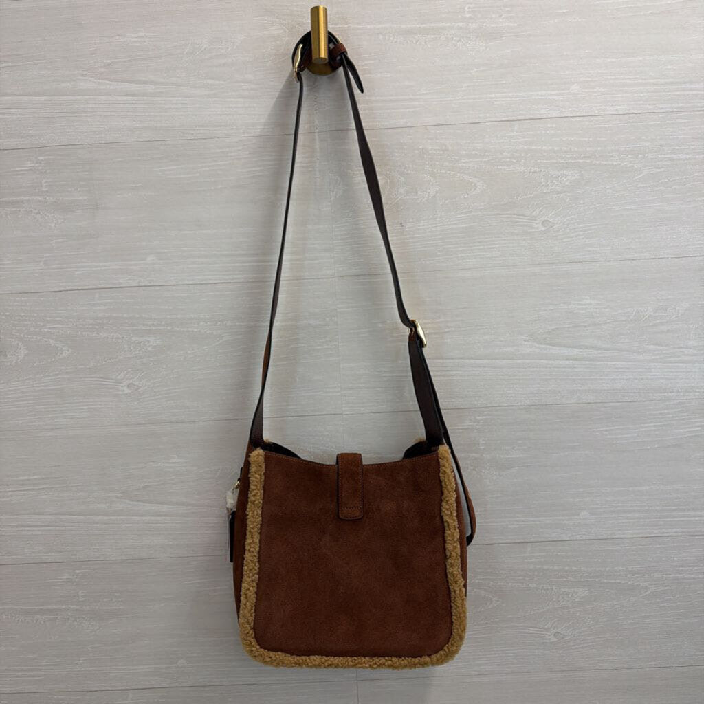 Coach Brown Suede Hadley Convertible Crossbody Purse