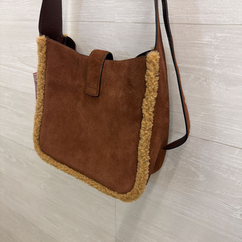 Coach Brown Suede Hadley Convertible Crossbody Purse