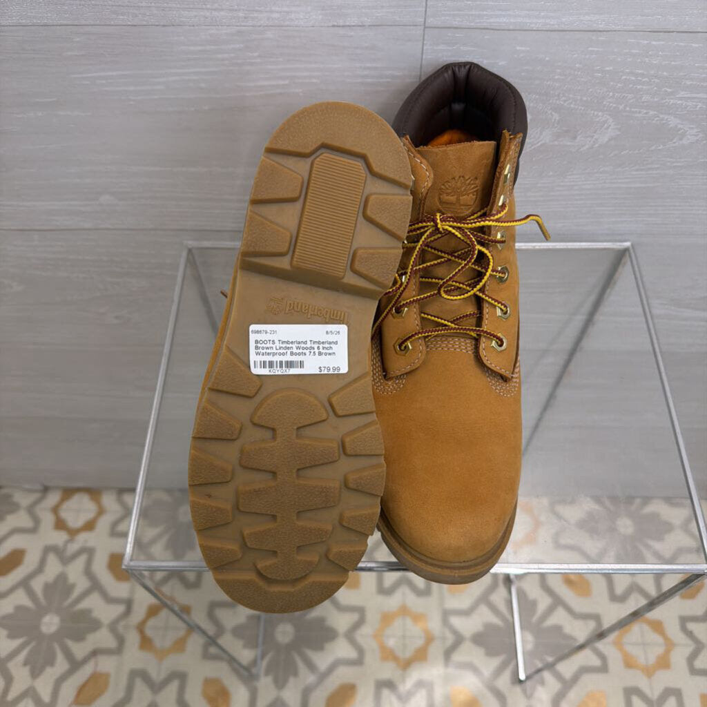 Timberland Brown Linden Woods 6 Inch Waterproof Boots 7.5