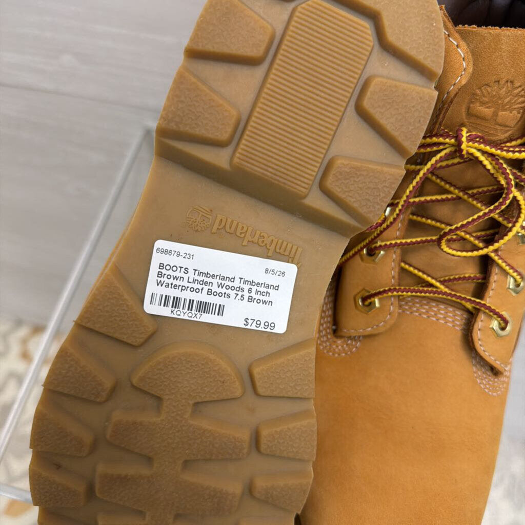 Timberland Brown Linden Woods 6 Inch Waterproof Boots 7.5