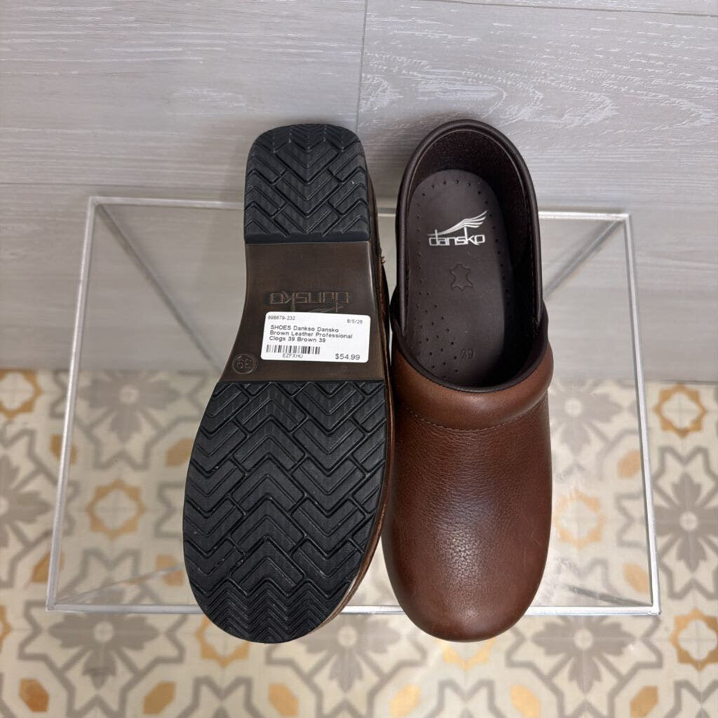Dansko Brown Leather Professional Clogs 39