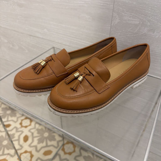 Talbots Brown Leather Laura Loafers 7