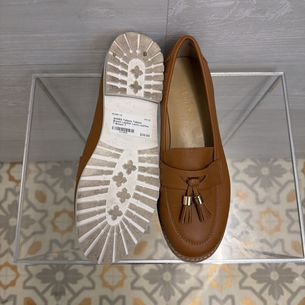Talbots Brown Leather Laura Loafers 7