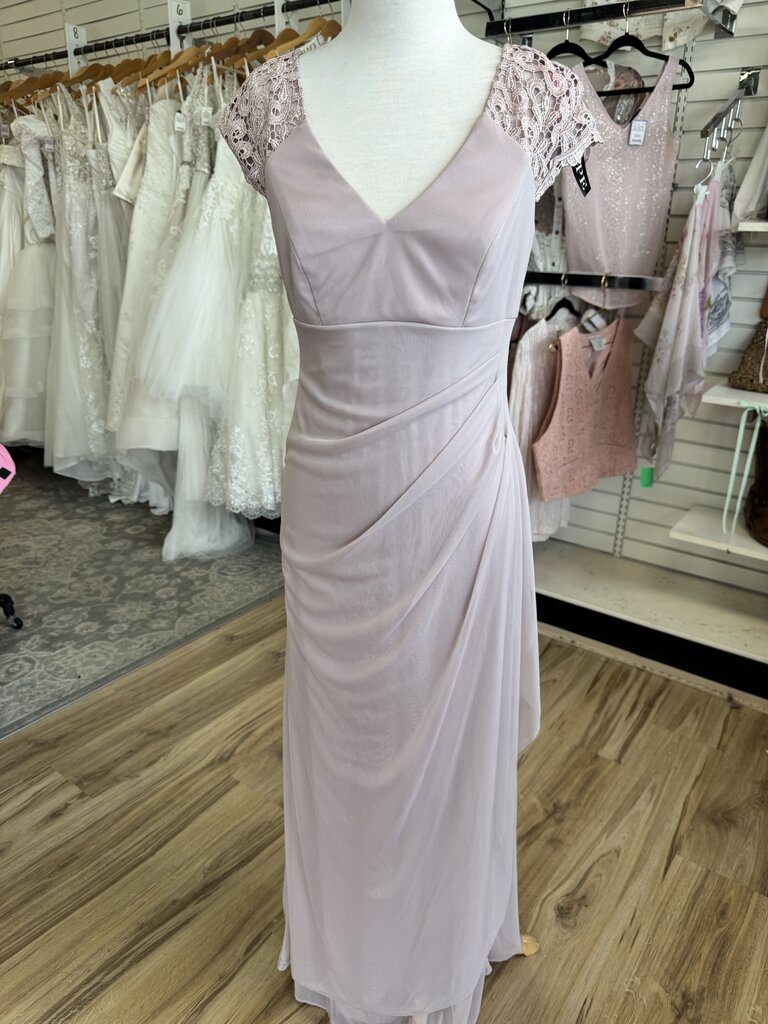 Xscape Pink Lace Cap Sleeve Long Formal Dress 6
