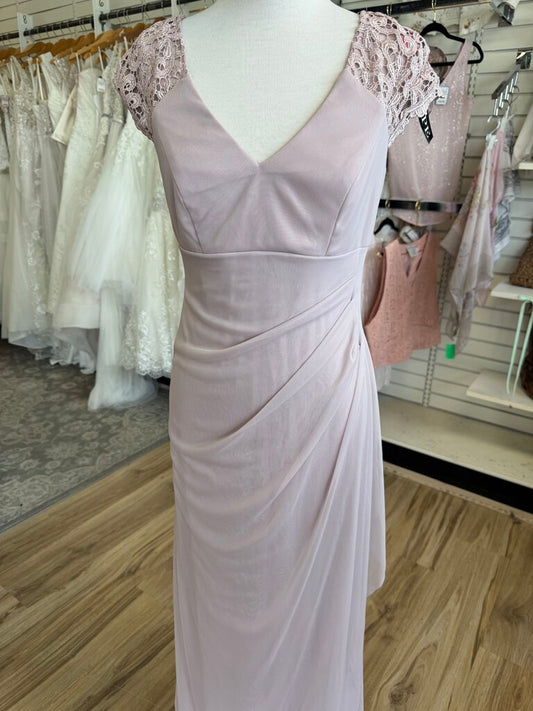 Xscape Pink Lace Cap Sleeve Long Formal Dress 6