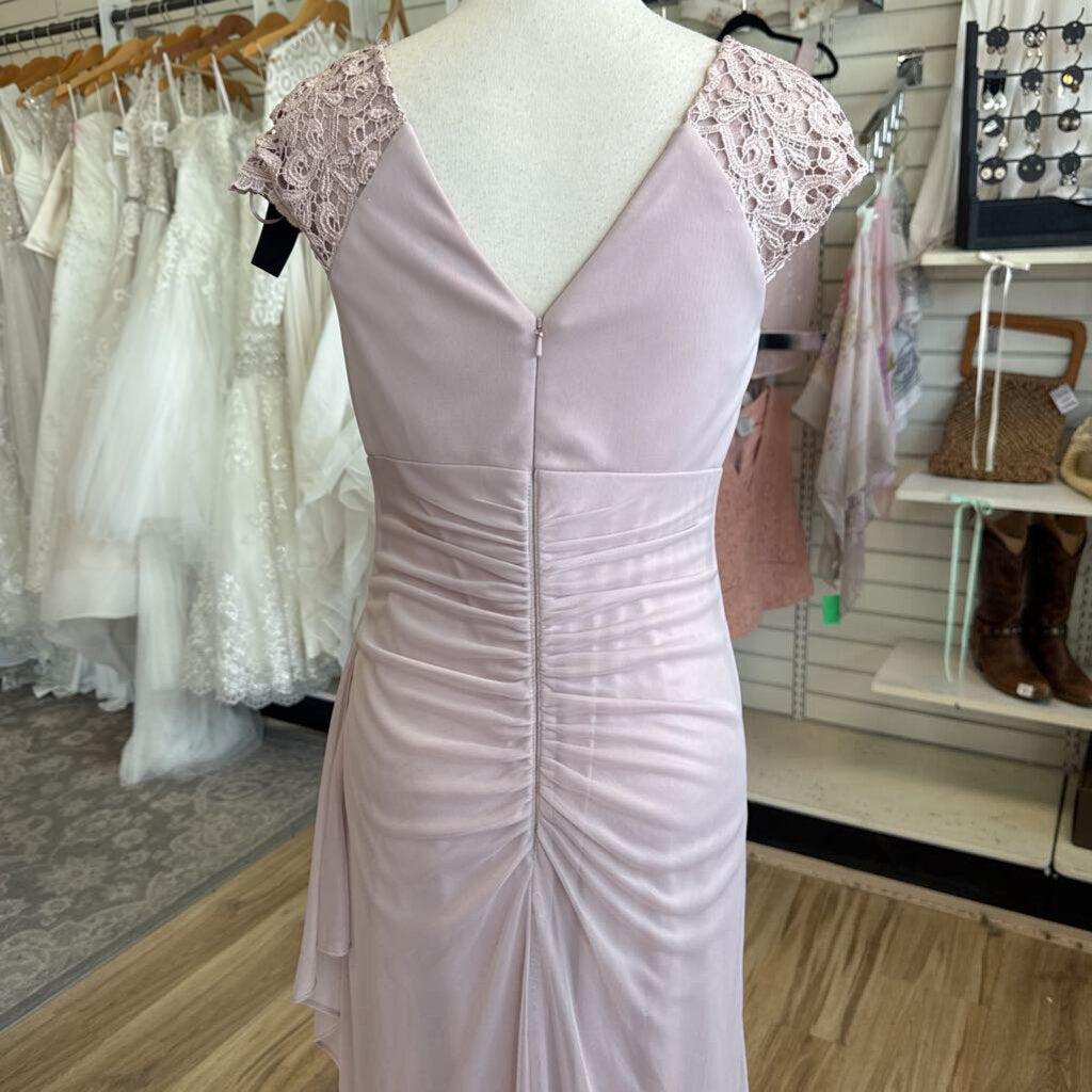 Xscape Pink Lace Cap Sleeve Long Formal Dress 6
