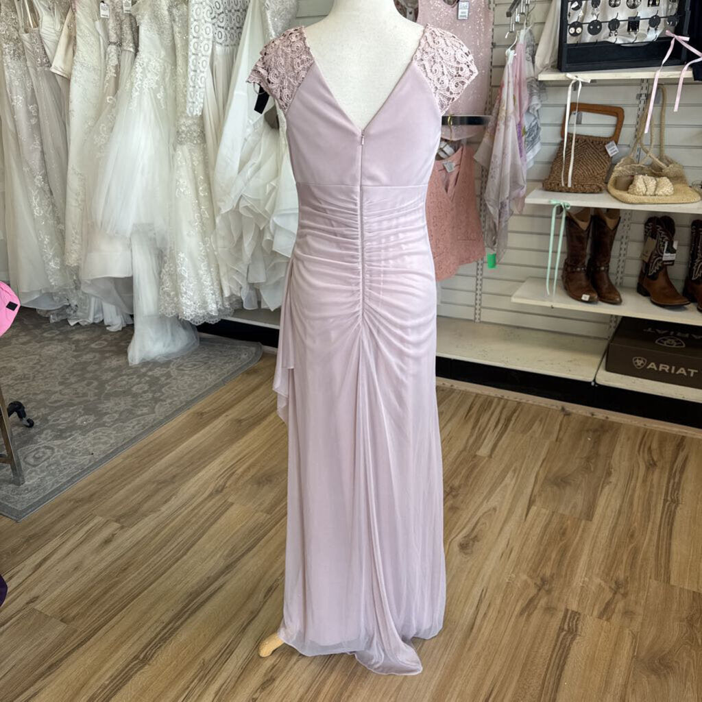 Xscape Pink Lace Cap Sleeve Long Formal Dress 6