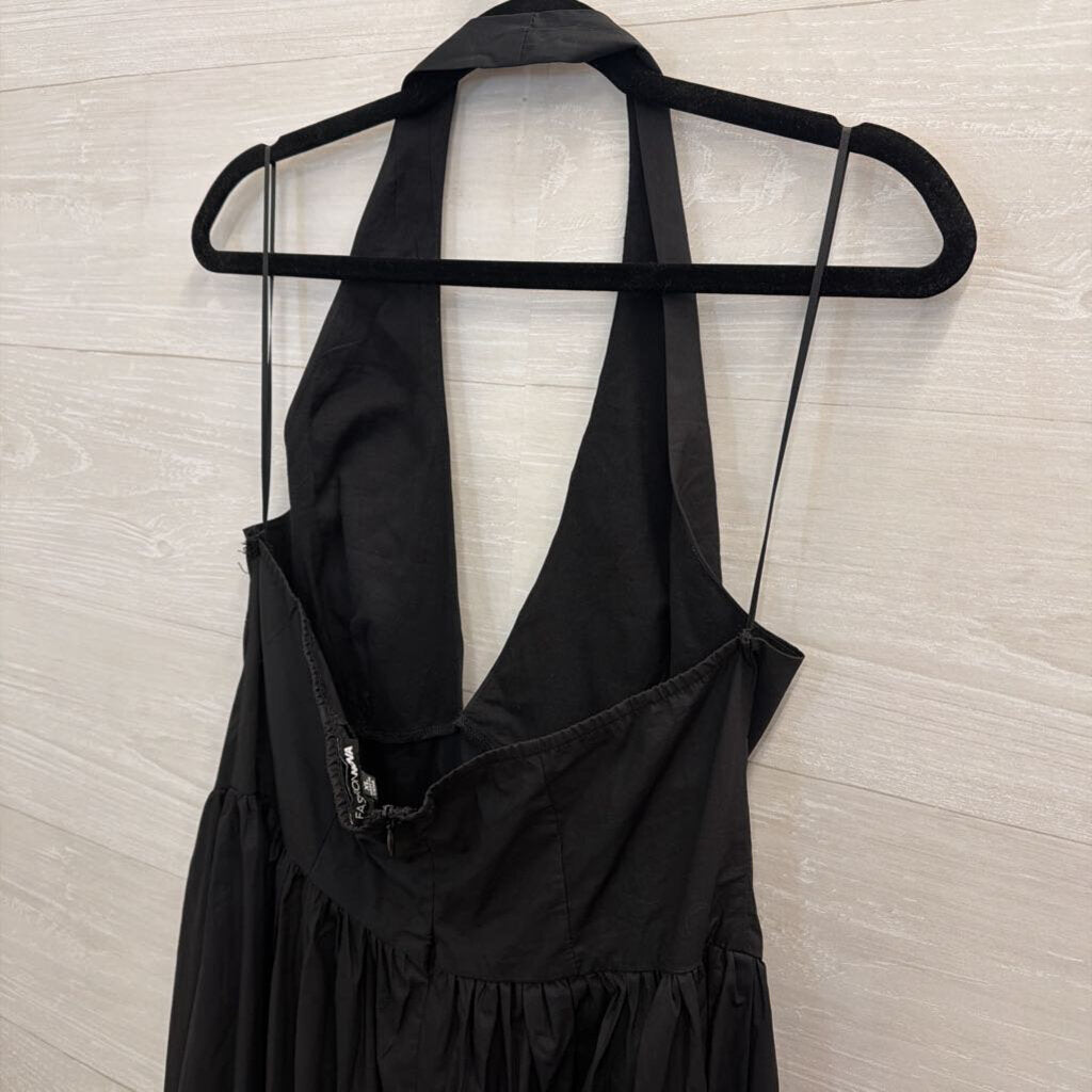 Fashion Nova Black Halter Maxi Dress Extra Large