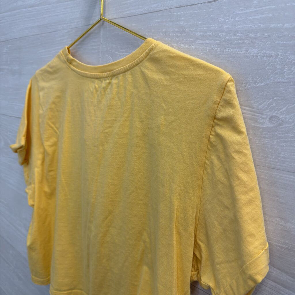 Yellow Cropped Yellowstone Park Short Sleeve Graphic Tee Large