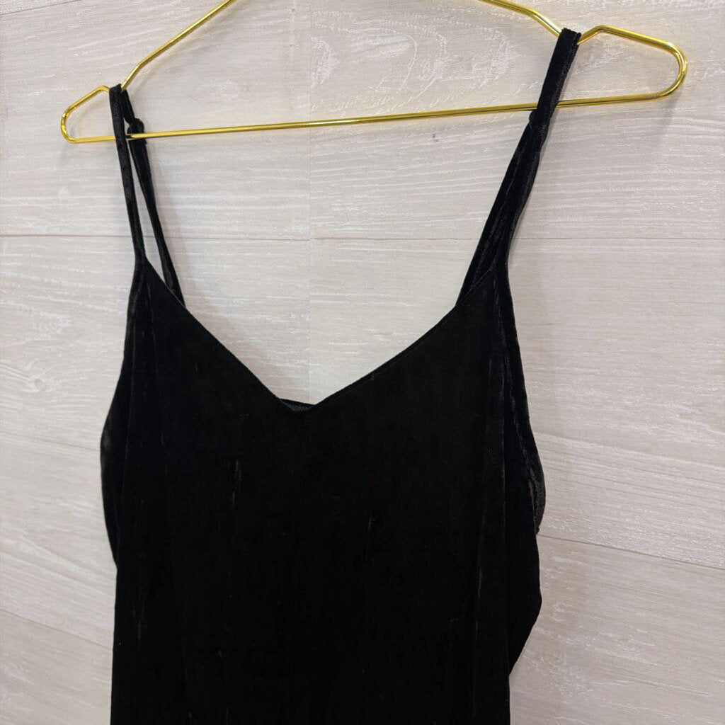 Bongo Black Velvet Midi Dress Medium