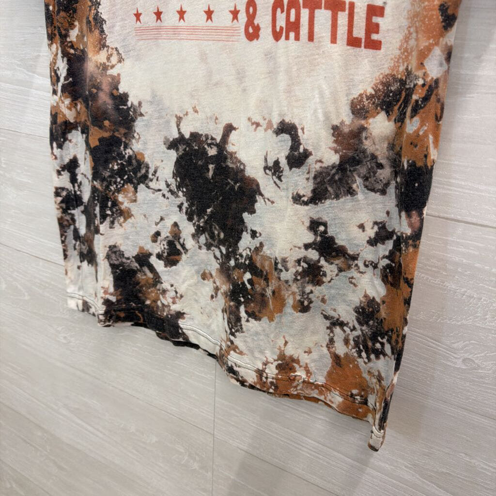 Coors and Cattle Brown/ Cream Short Sleeve Graphic Tee Medium