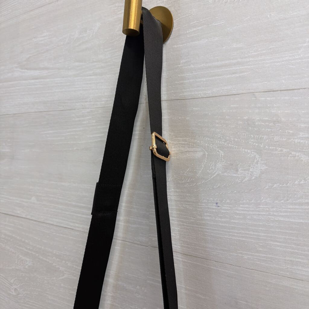 Bebe Beige/ Black Canvas Crossbody Purse