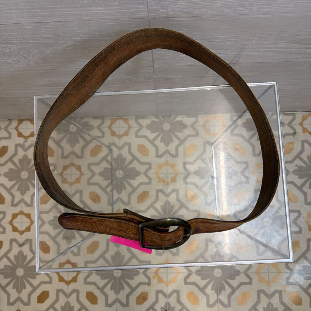 Brown Embossed Leather Belt Medium