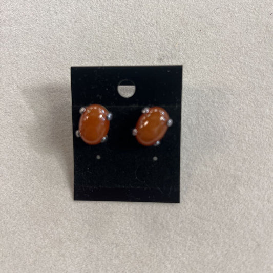 Sterling Silver Carnelian Stud Earrings