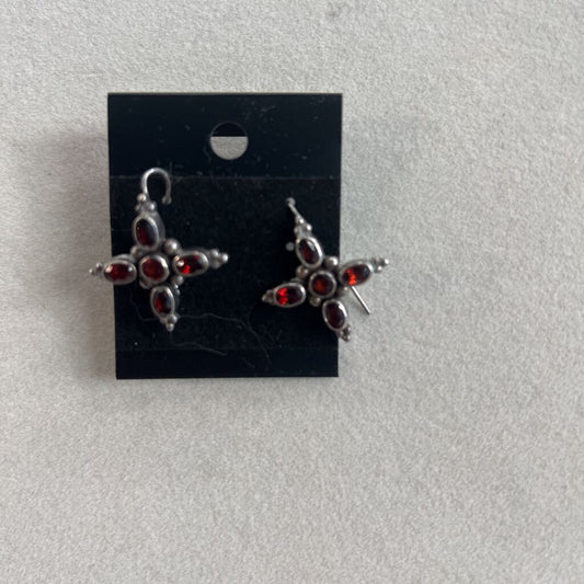 Sterling Silver/ Garnet Earrings