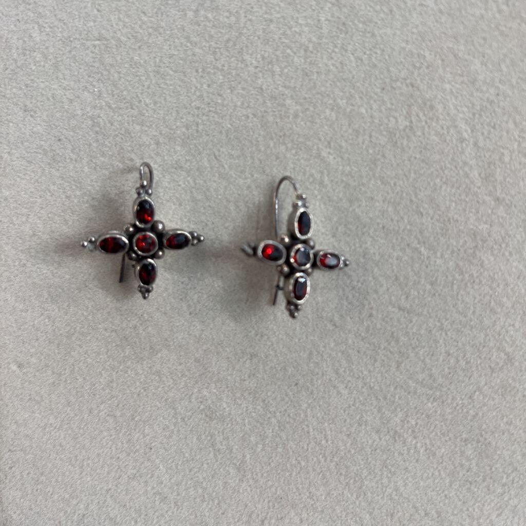 Sterling Silver/ Garnet Earrings