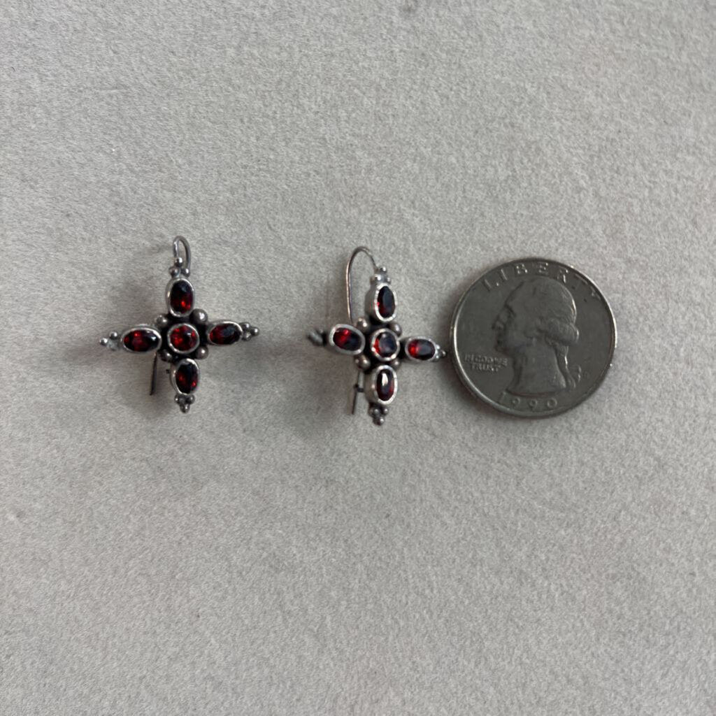 Sterling Silver/ Garnet Earrings