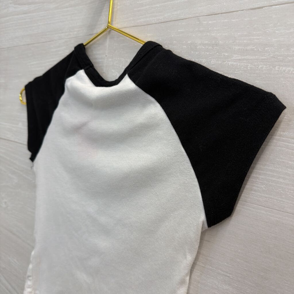 Urban Outfitters White/ Black Ain't My First Rodeo Cropped Short Sleeve Top Extra Small