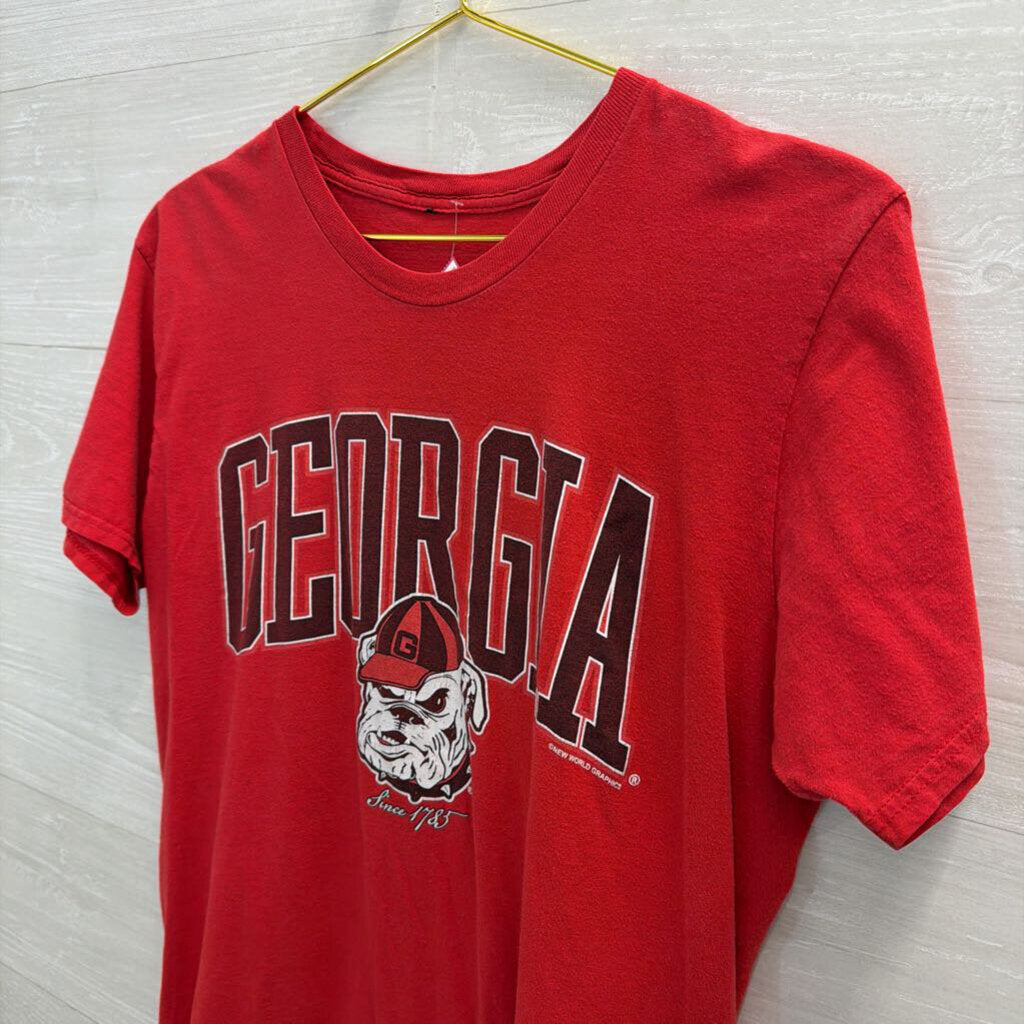 Red Georgia Short Sleeve Graphic Tee Medium