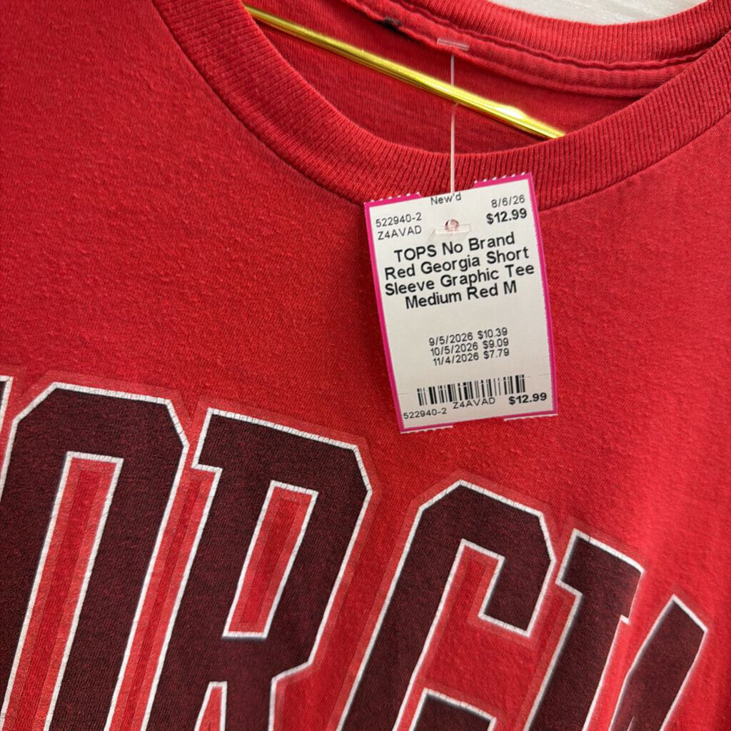 Red Georgia Short Sleeve Graphic Tee Medium