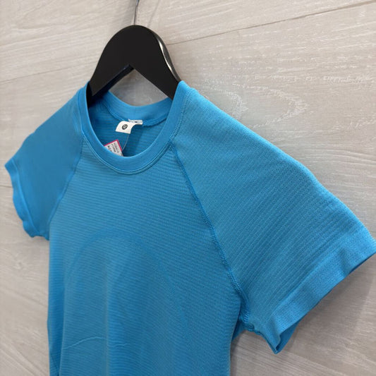 Lululemon Blue Cropped Short Sleeve Athletic Top 4