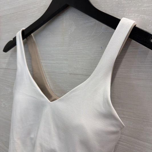 Lululemon White Cropped Athletic Tank Top 4