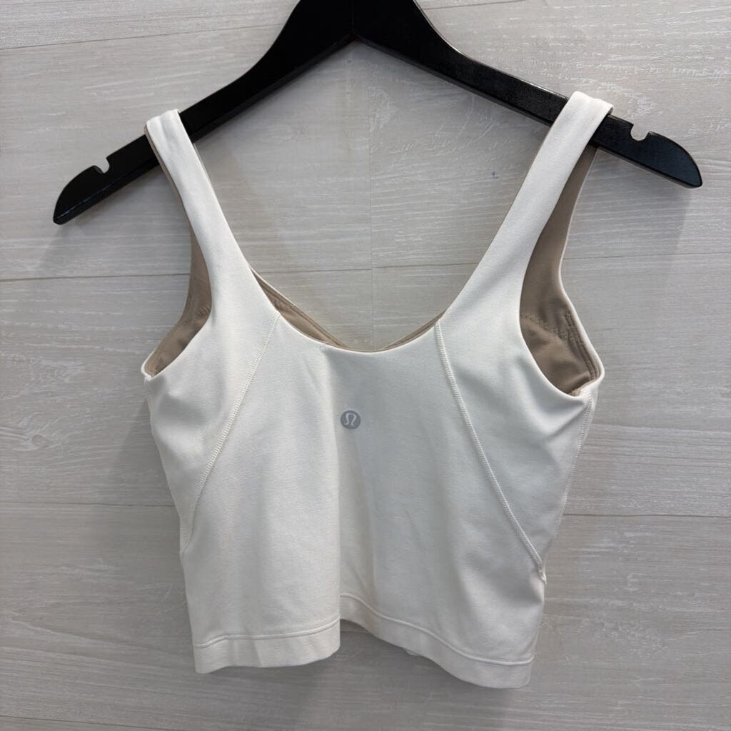 Lululemon White Cropped Athletic Tank Top 4