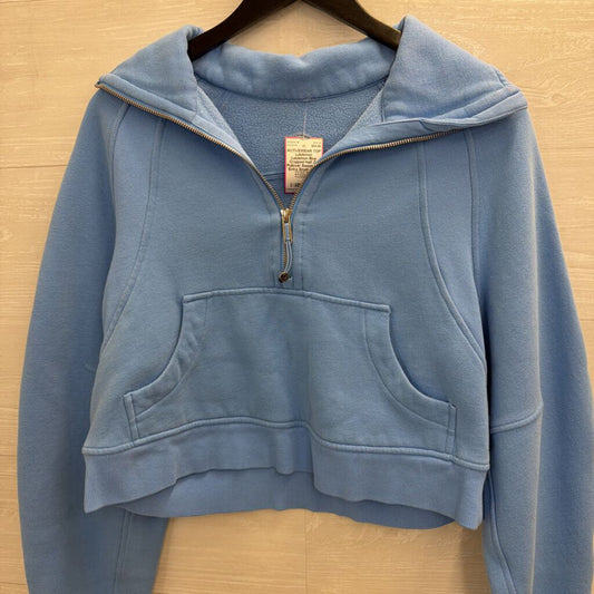 Lululemon Blue Cropped Half Zip Pullover Sweatshirt Extra Small/ Small