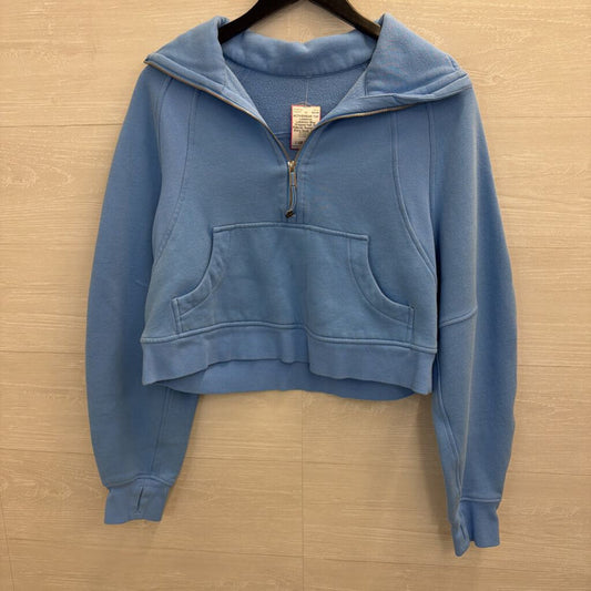 Lululemon Blue Cropped Half Zip Pullover Sweatshirt Extra Small/ Small