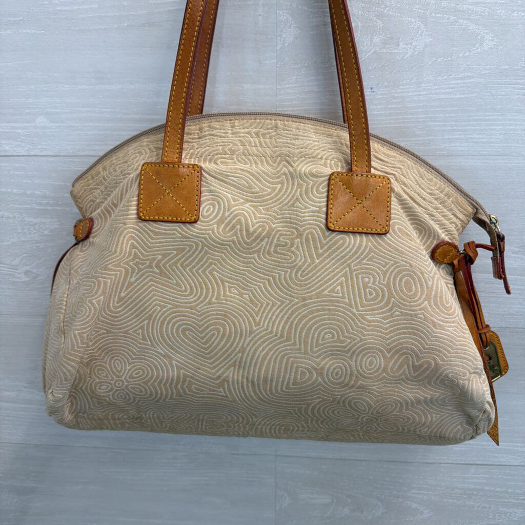 Dooney and Bourke Brown Doodle Swirl Graffiti Tote Purse