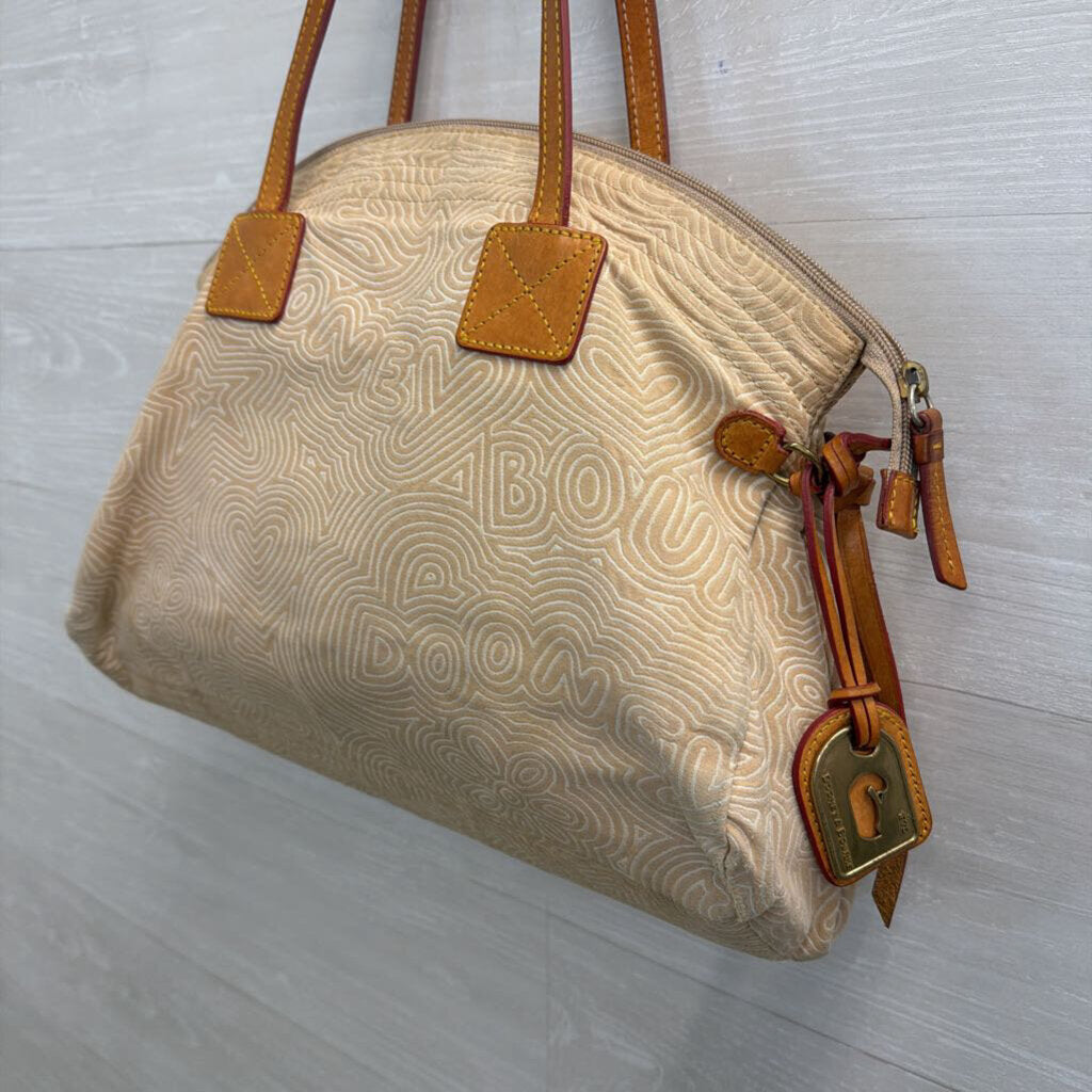 Dooney and Bourke Brown Doodle Swirl Graffiti Tote Purse