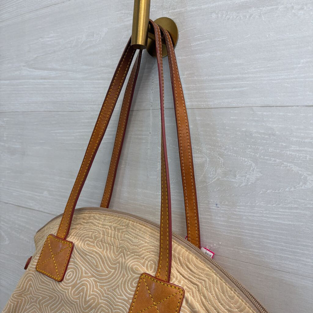 Dooney and Bourke Brown Doodle Swirl Graffiti Tote Purse